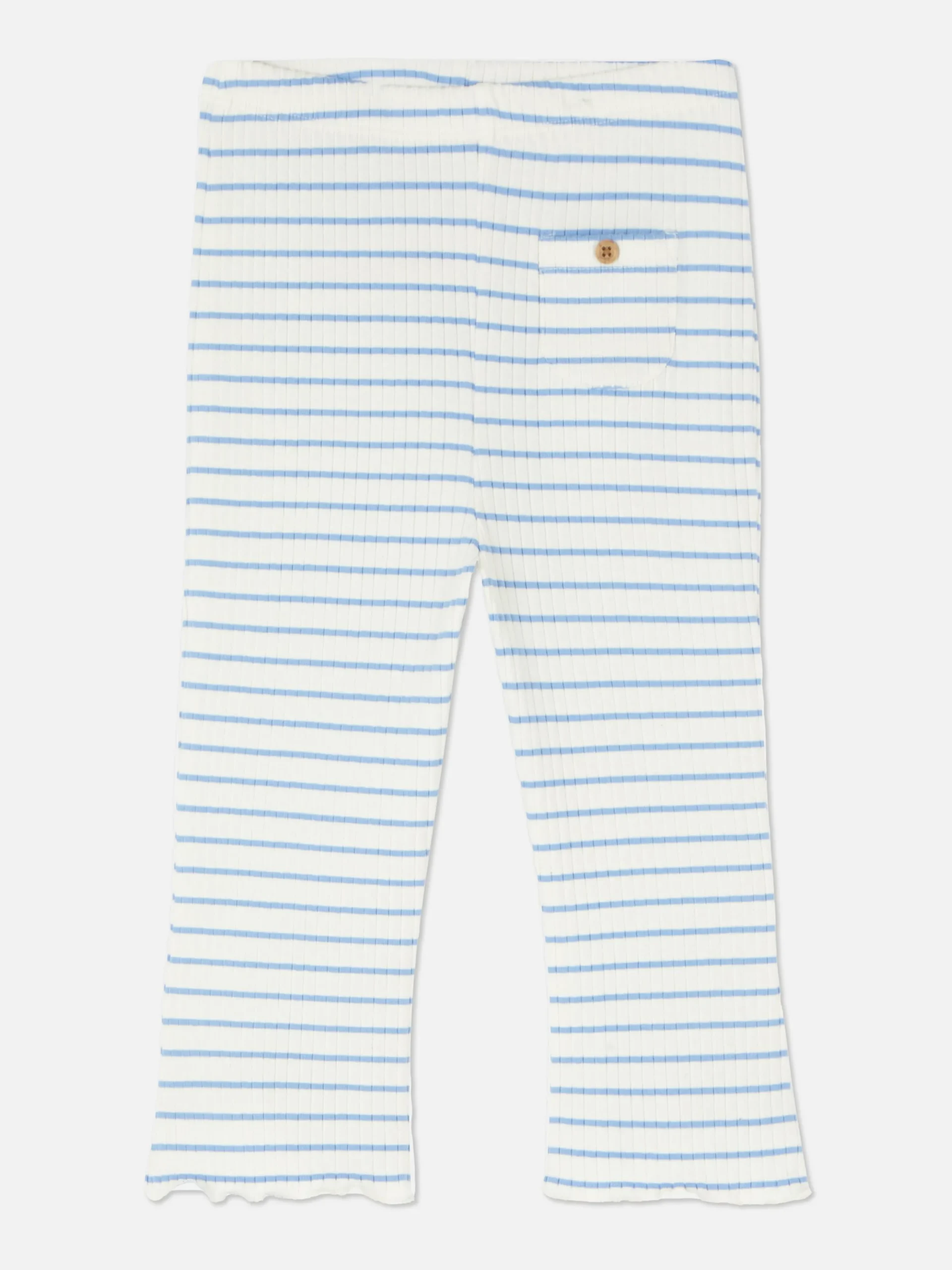 Leggings Acampanados Y Acanalados A Rayas