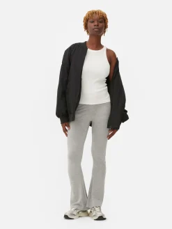 Leggings De Punto Acampanados De Talle Alto