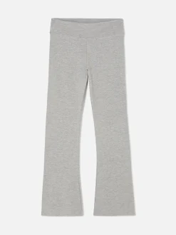 Leggings De Punto Acampanados De Talle Alto