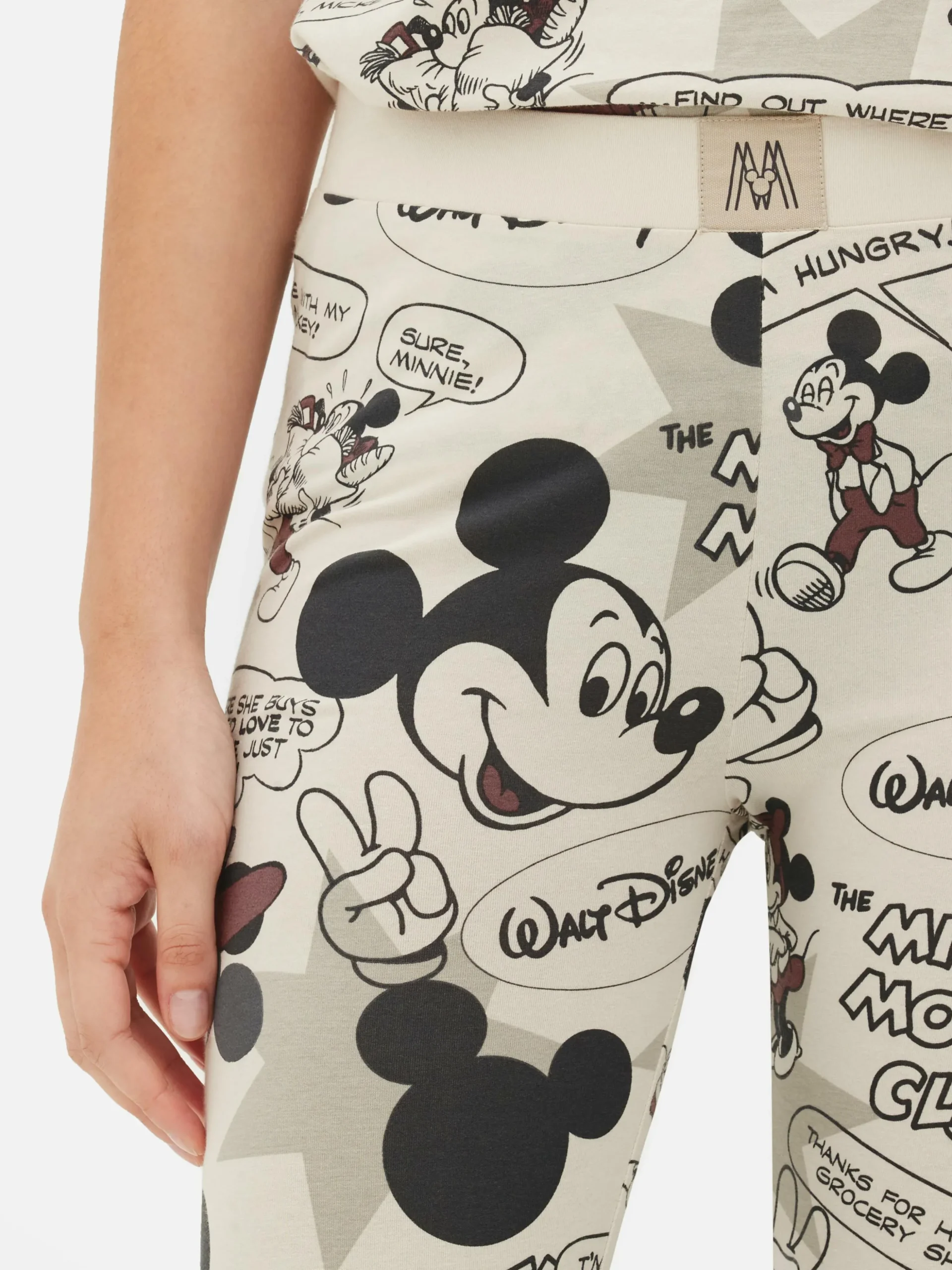 Leggings Largos Con Diseño De Comic De Mickey Mouse