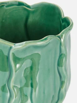 Maceta Brillante Con Diseño Abstracto