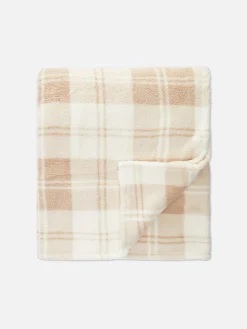 Manta Polar Con Estampado De Cuadros