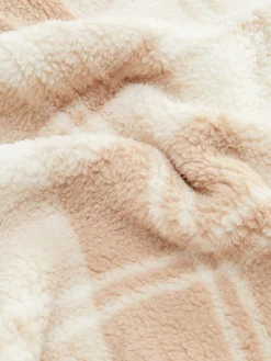 Manta Polar Con Estampado De Cuadros