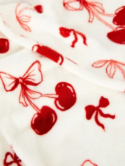 Manta Ultrasuave Estampado De Cerezas