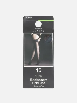 Medias De Liga De 15 Deniers Con Costura Trasera