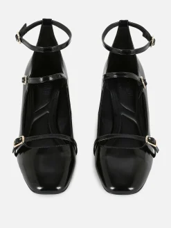 Merceditas De Tacón Con Tres Tiras De Rita Ora