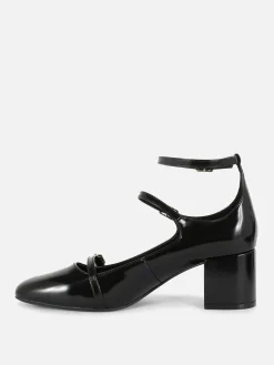 Merceditas De Tacón Con Tres Tiras De Rita Ora