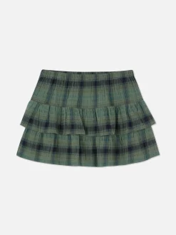 Minifalda A Capas Con Estampado A Cuadros