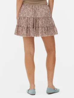 Minifalda De Gasa Con Superposiciones