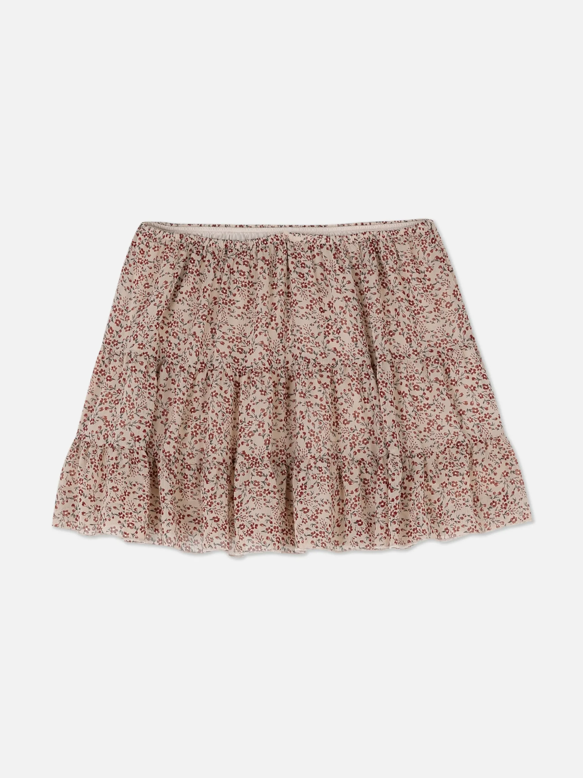 Minifalda De Gasa Con Superposiciones