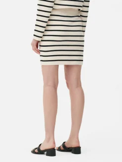 Minifalda De Punto A Rayas Combinable