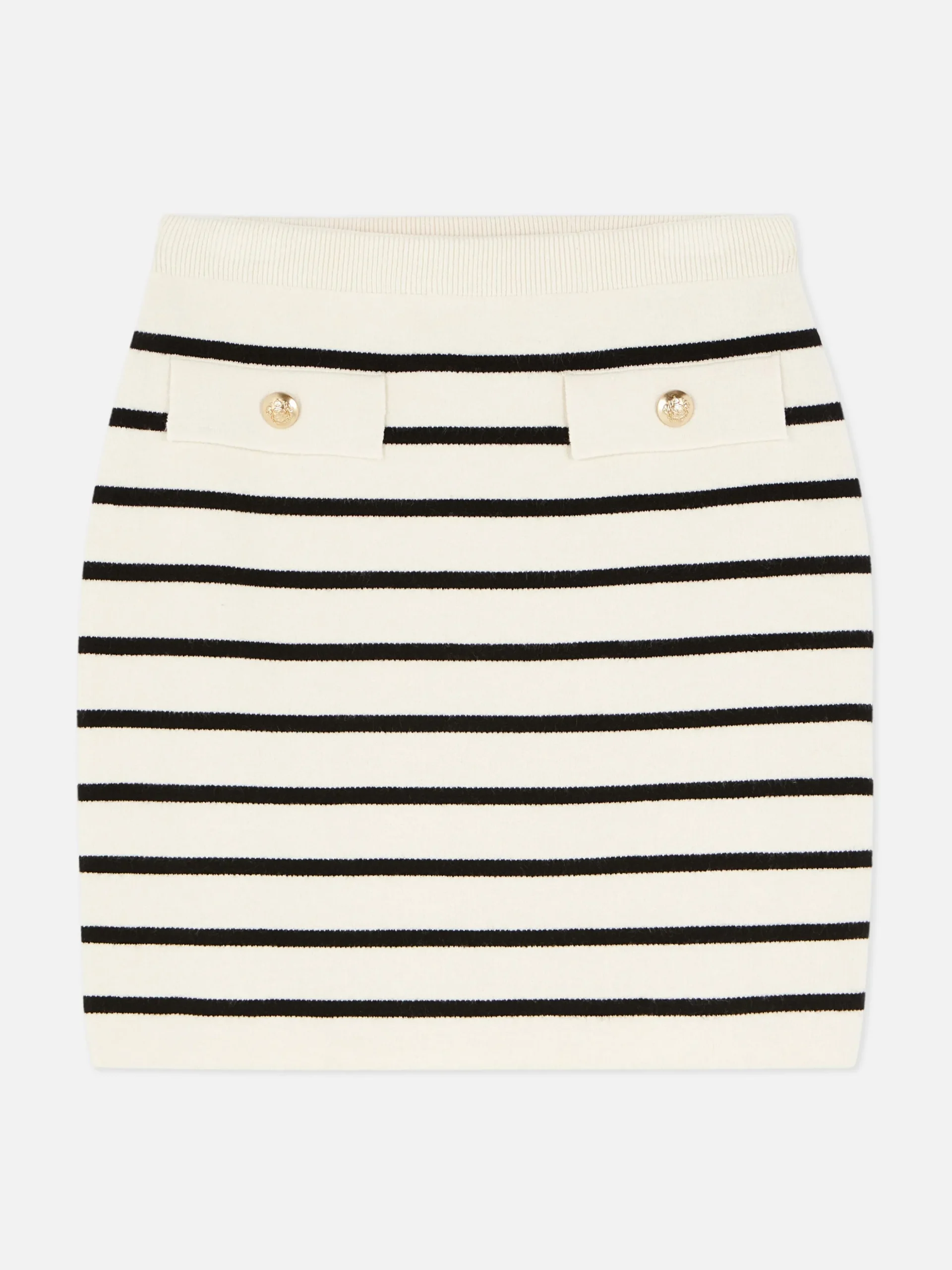 Minifalda De Punto A Rayas Combinable