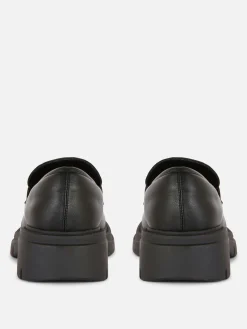 Mocasines De Piel Sintética Con Suela Gruesa