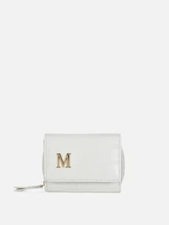 Monedero De Piel De Cocodrilo Sintética Con Inicial