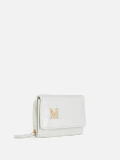 Monedero De Piel De Cocodrilo Sintética Con Inicial