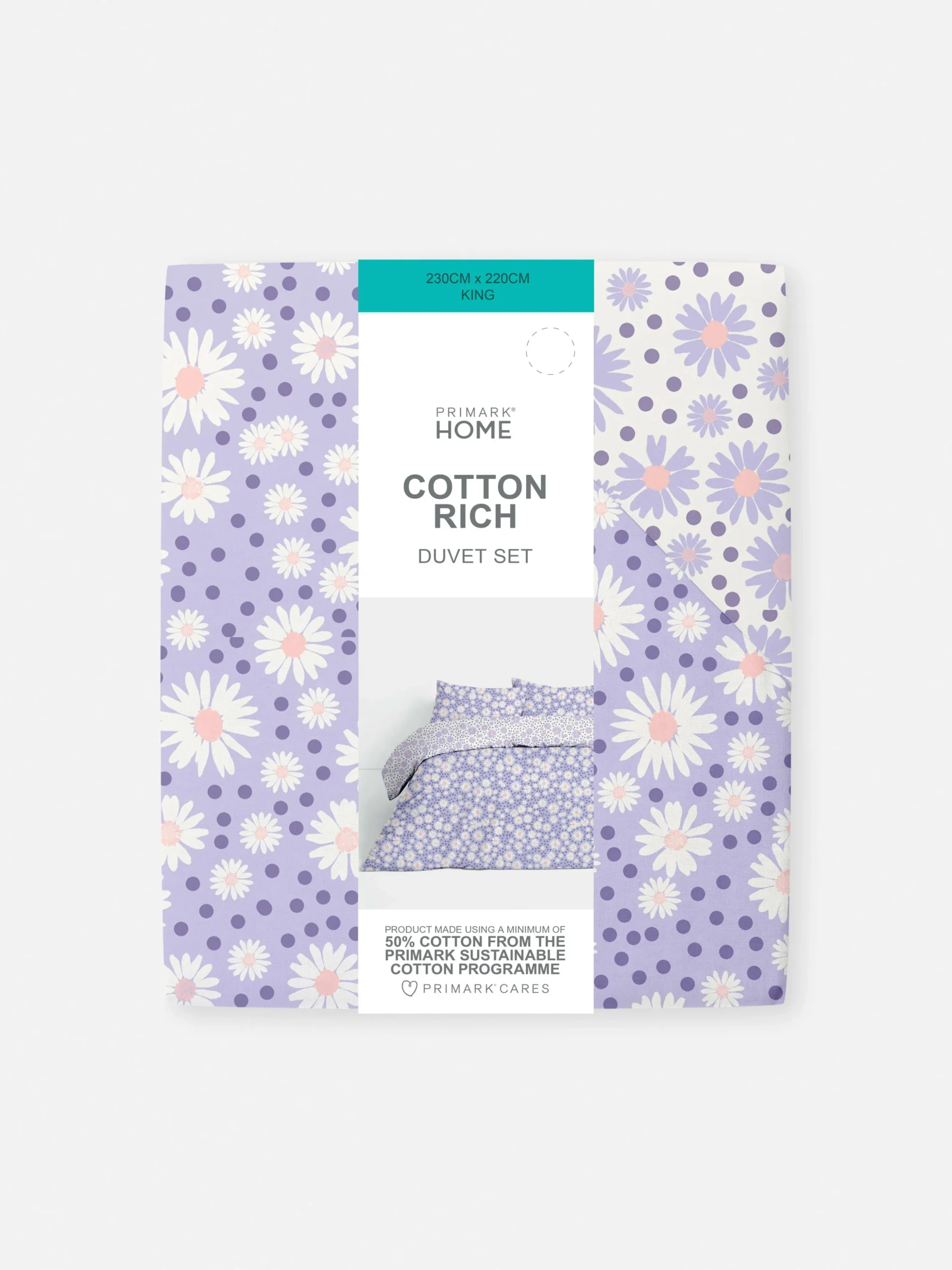 Nórdico Reversible Con Margaritas Para Cama King