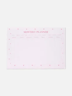 Organizador Mensual A4 Con Estampado De Corazones