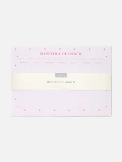 Organizador Mensual A4 Con Estampado De Corazones