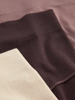 Pack De 3 Braguitas Altas Acanaladas Sin Costuras