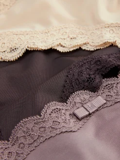 Pack De 3 Braguitas Hípster Con Ribete De Encaje