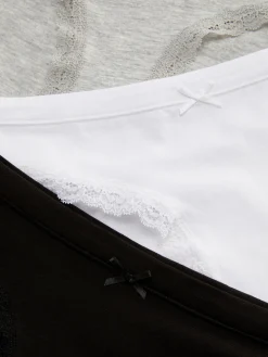 Pack De 3 Braguitas Mini Con Ribete De Encaje