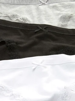 Pack De 3 Braguitas Mini Con Ribete De Encaje