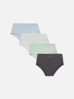 Pack De 4 Braguitas-pantalón Corto De Talle Alto