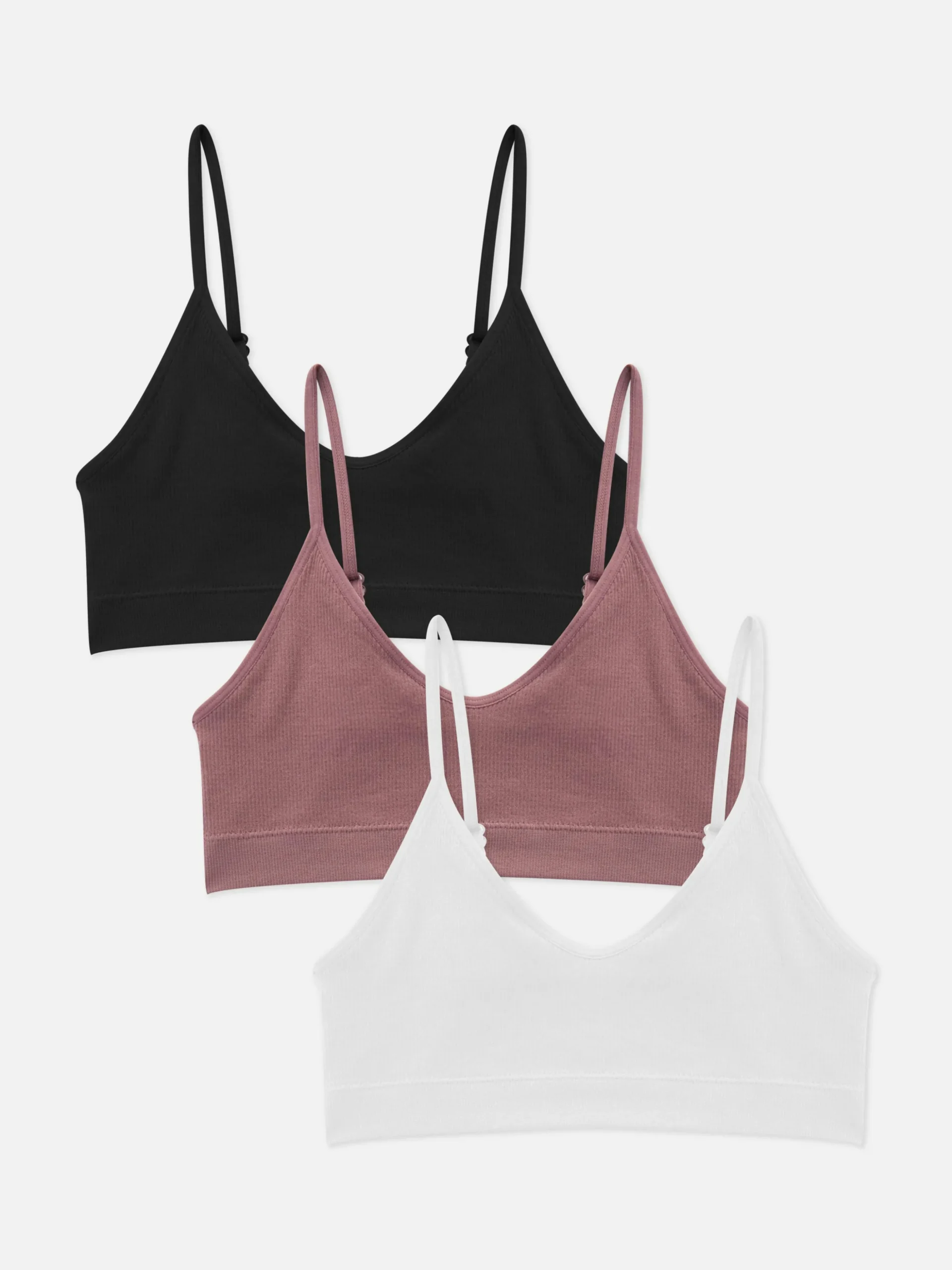 Pack De 3 Bralettes Cortos De Tirantes Sin Costuras