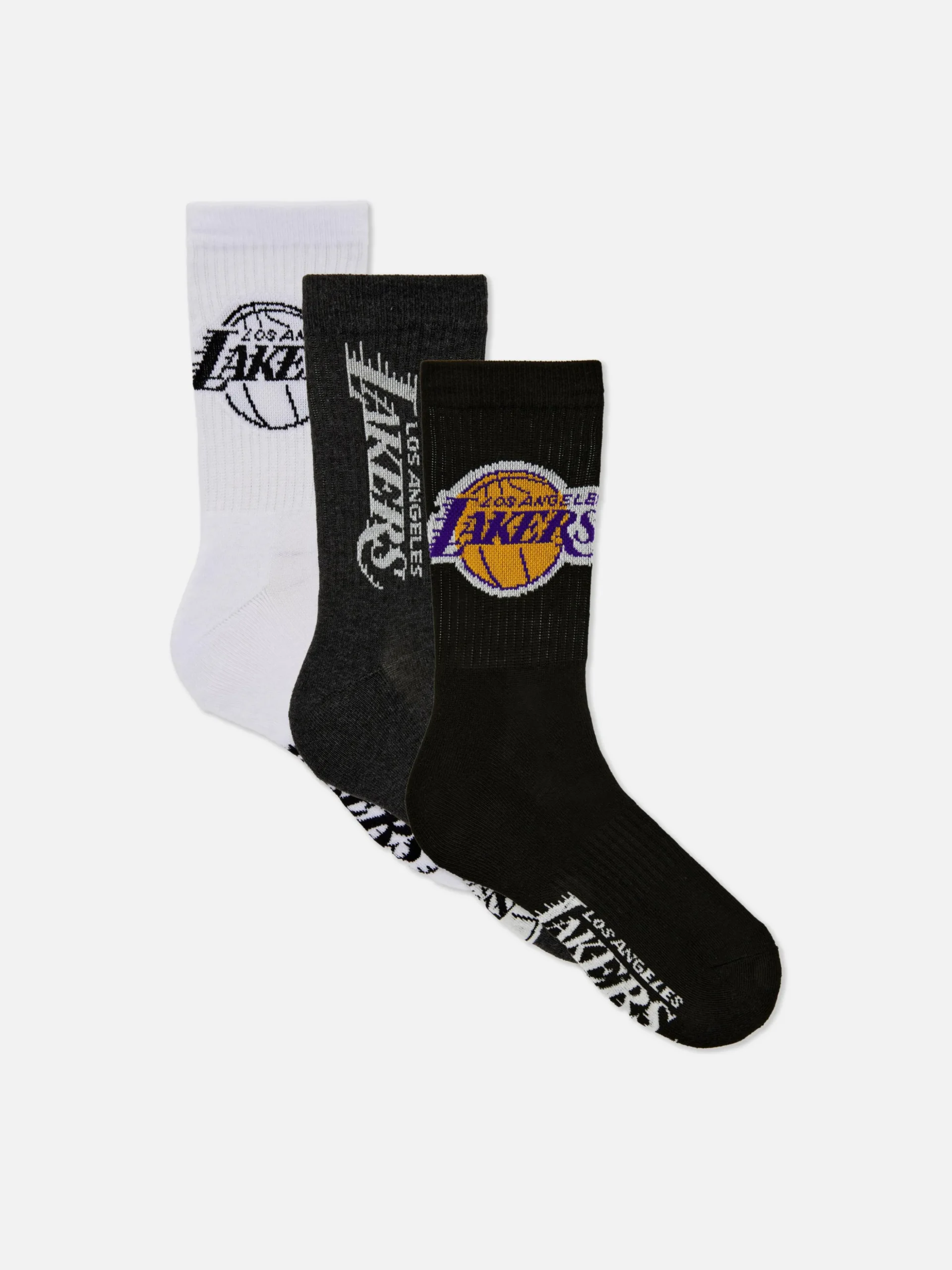Pack De 3 Calcetines Altos De Los Angeles Lakers