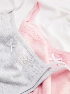 Pack De 3 Camisetas De Tirantes De Punto Calado