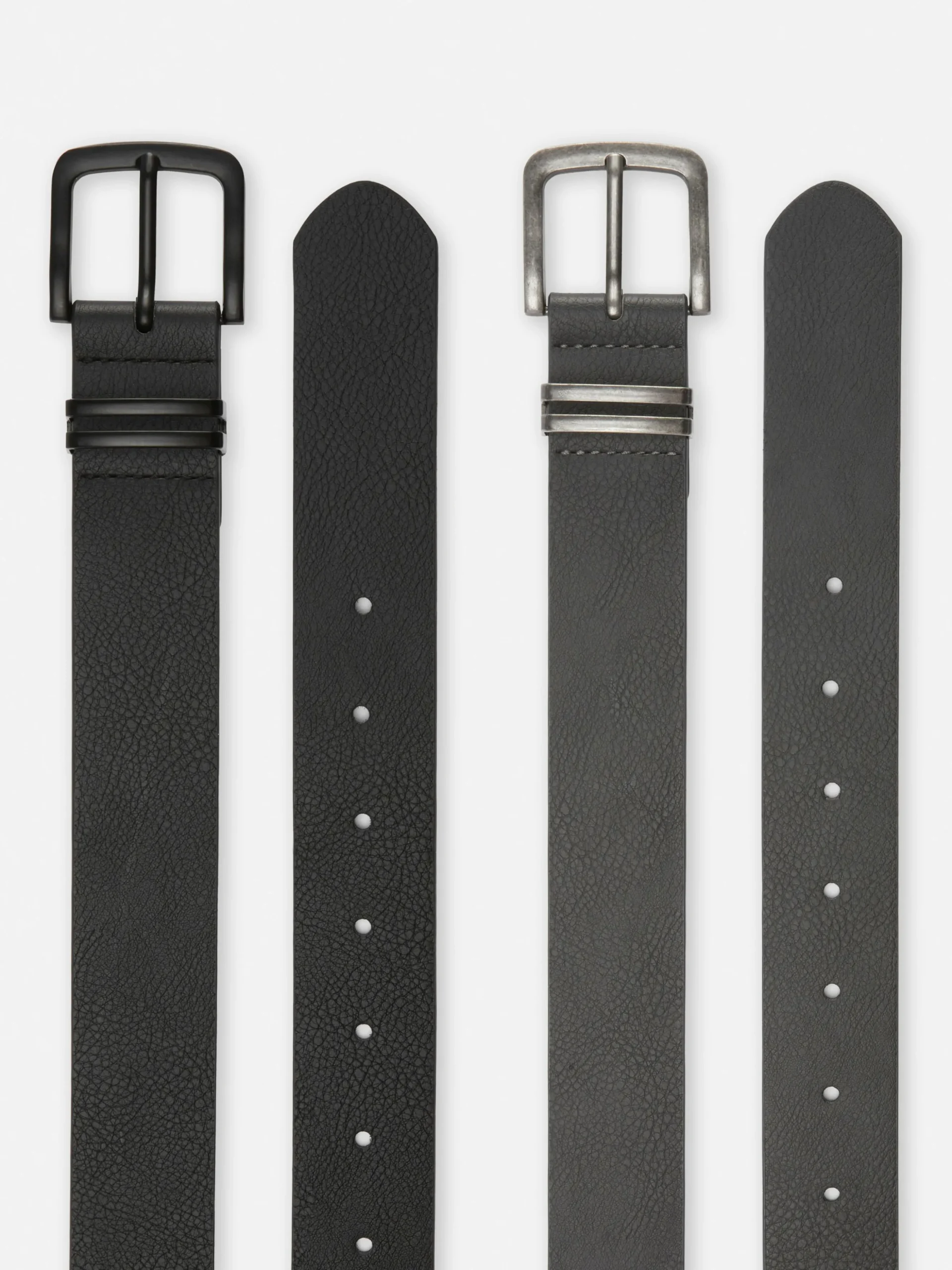 Pack De 2 Cinturones De Piel Sintética Con Textura