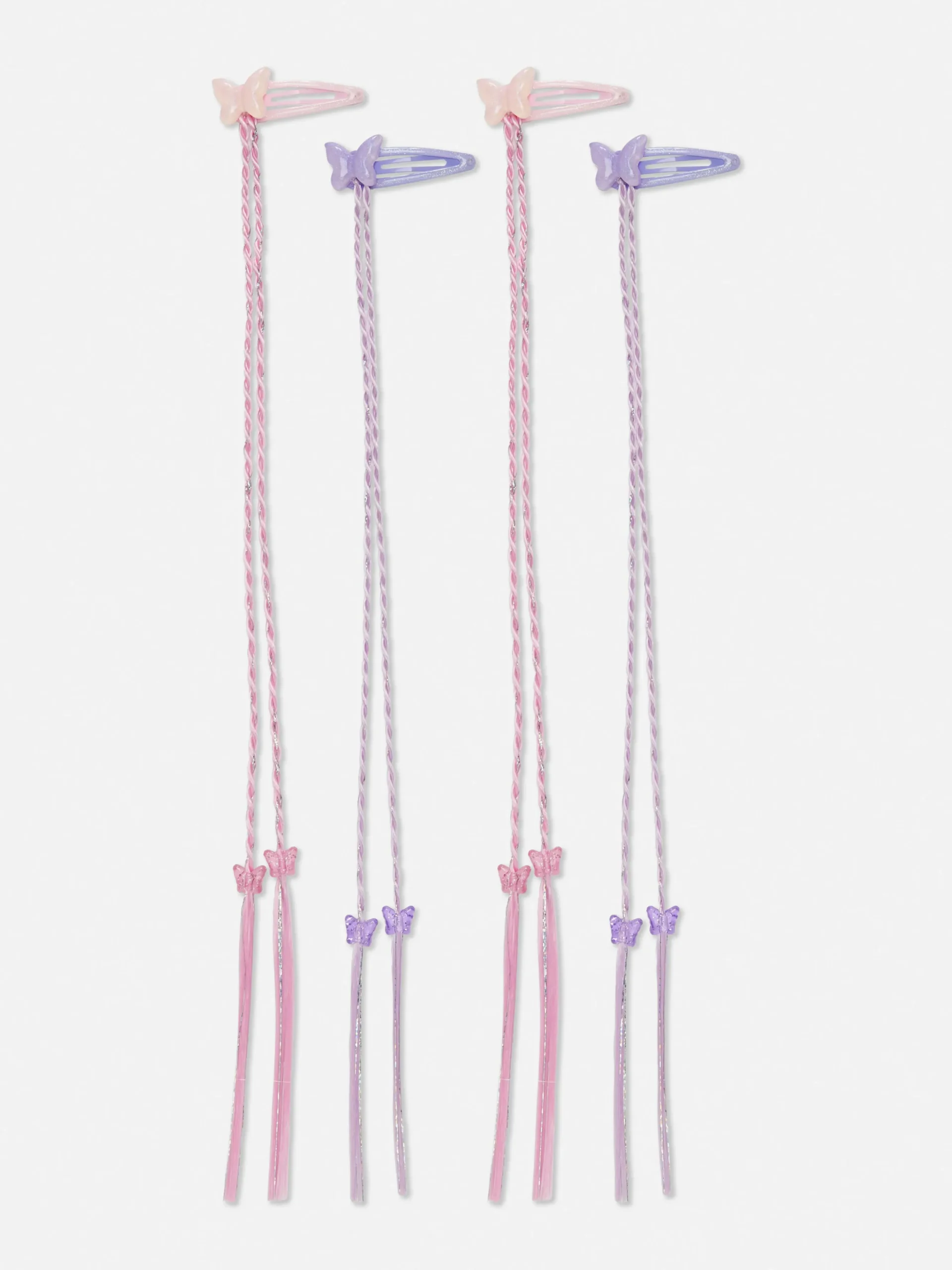 Pack De 4 Clips Para El Pelo Con Trenza Y Mariposa