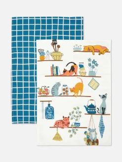 Pack De 2 Paños De Cocina Estampados