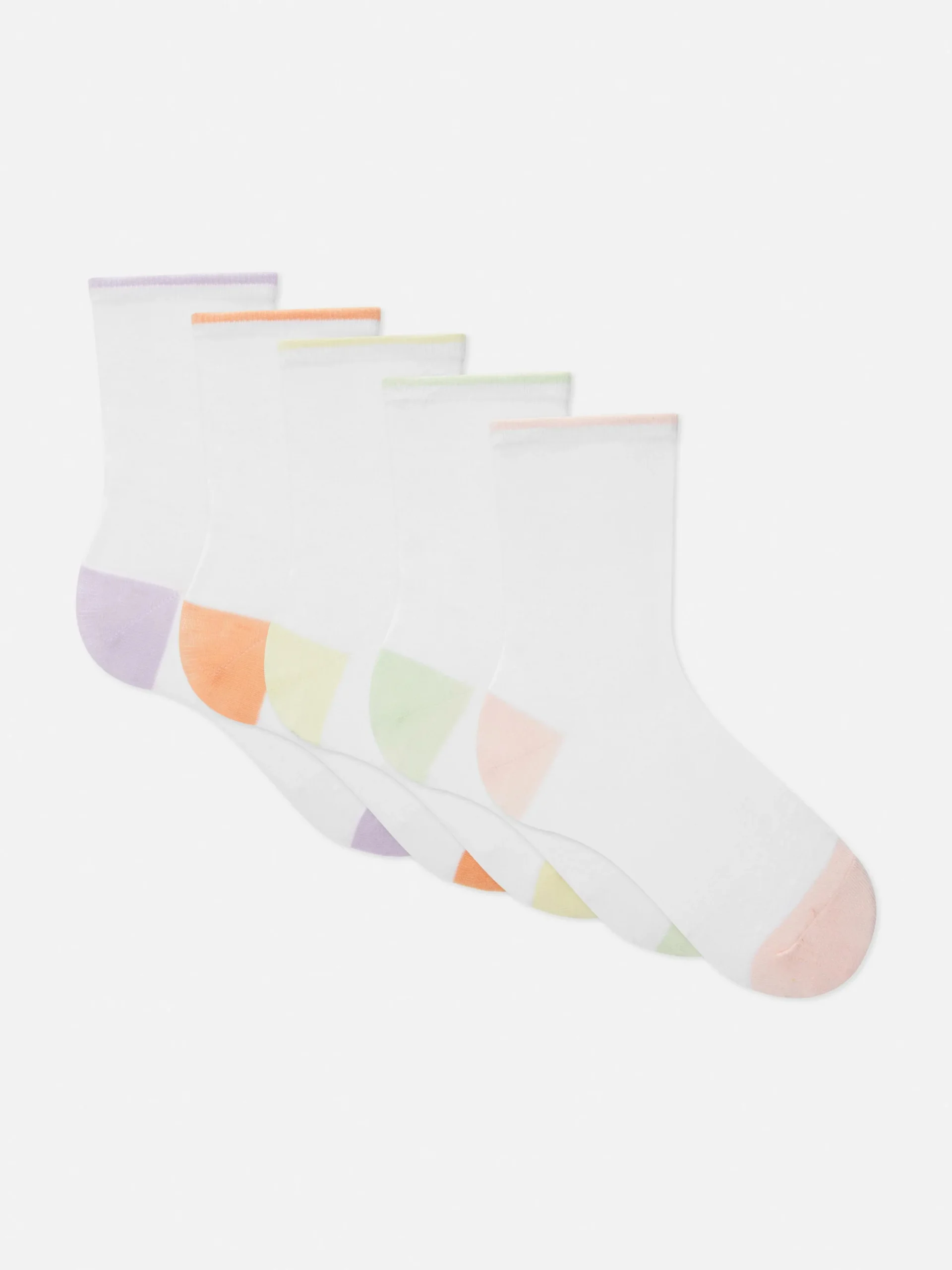 Pack De 5 Pares De Calcetines, Ribete En Contraste