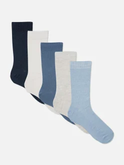 Pack De 5 Pares De Calcetines Altos Acanalados
