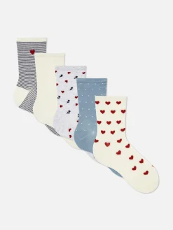 Pack De 5 Pares De Calcetines Sport Con Corazones