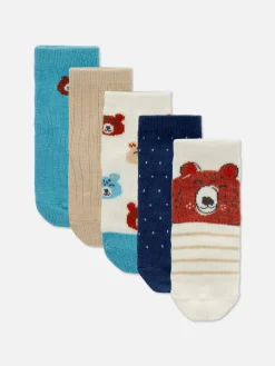 Pack De 5 Pares De Calcetines Con Estampado De Osos