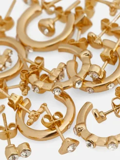 Pack De 15 Pares De Pendientes De Aro Y Botón