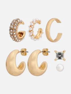 Pack De 6 Pares De Pendientes Con Perlas Sintéticas