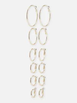 Pack De 6 Pendientes De Aro De Varios Tamaños