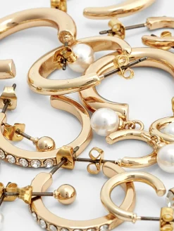 Pack De 9 Pendientes De Aro Y Botón