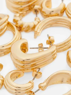 Pack De 6 Pendientes De Aro Trenzados Mixtos