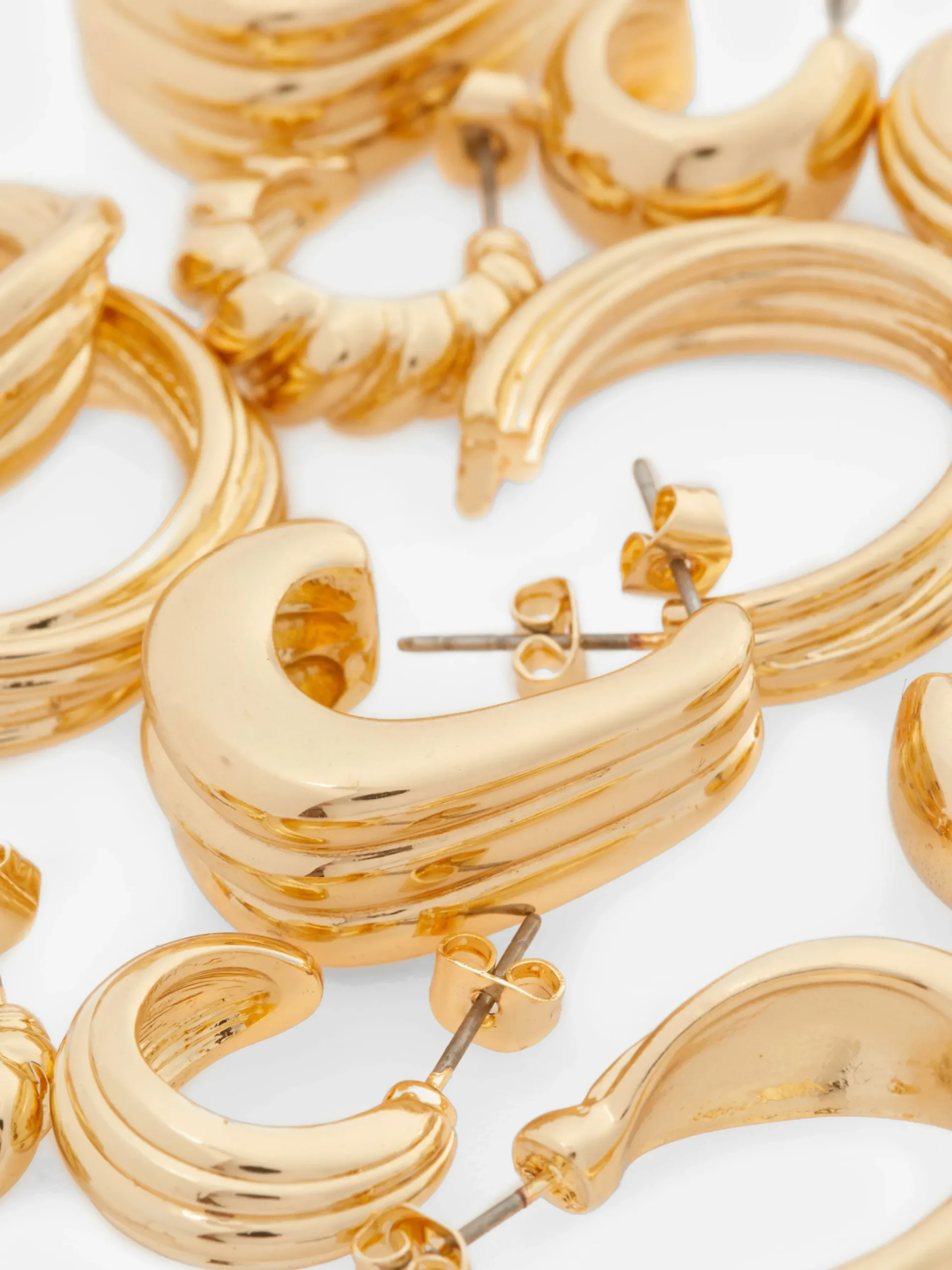 Pack De 6 Pendientes De Aro Trenzados Mixtos