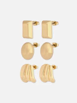 Pack De 3 Pendientes De Botón Con Figuritas