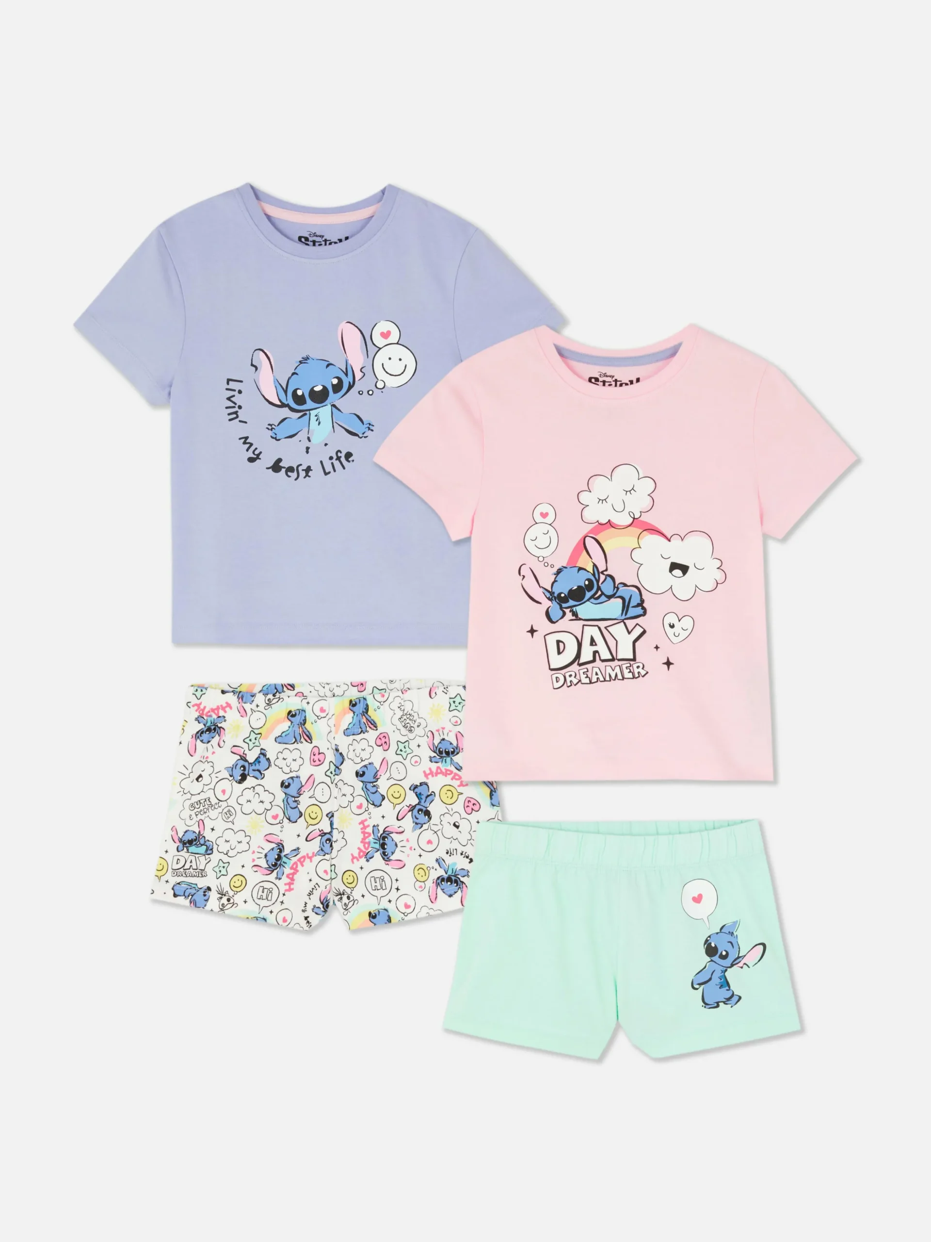 Pack De 2 Pijamas Cortos De Lilo Y Stitch De Disney