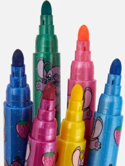 Pack De 6 Rotuladores Con Purpurina De Disney