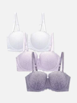 Pack De 3 Sujetadores De Encaje Florales, Copas A-DD