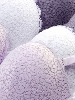 Pack De 3 Sujetadores De Encaje Florales, Copas A-DD