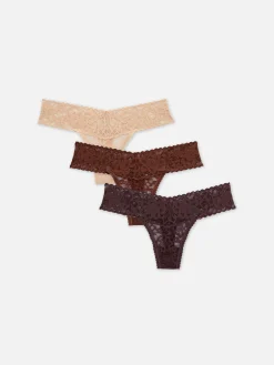 Pack De 3 Tangas Bandeau Florales Con Encaje