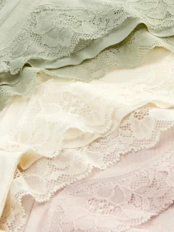 Pack De 3 Tangas De Microfibra Con Ribete De Encaje